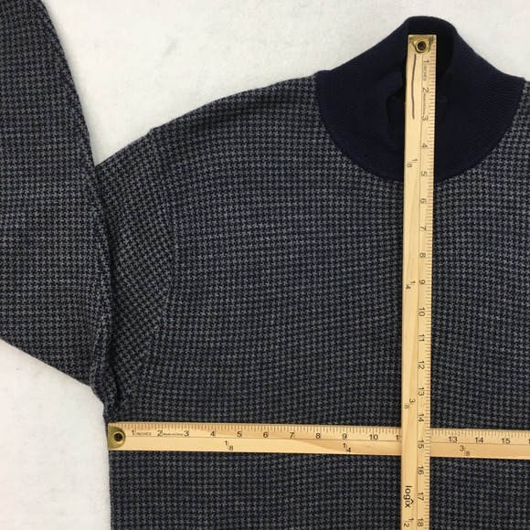Orvis Merino Wool 1/4 Zip Sweater Mens Size Large Houndstooth Long Sleeve - Picture 6 of 7